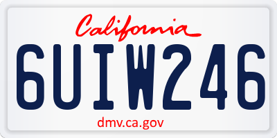 CA license plate 6UIW246