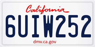 CA license plate 6UIW252