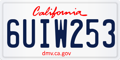 CA license plate 6UIW253