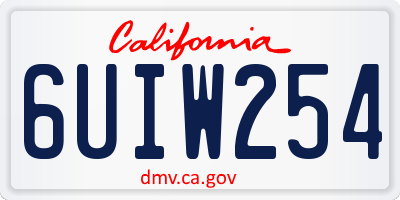CA license plate 6UIW254