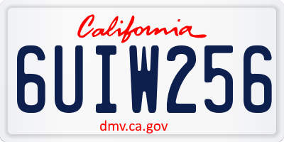 CA license plate 6UIW256
