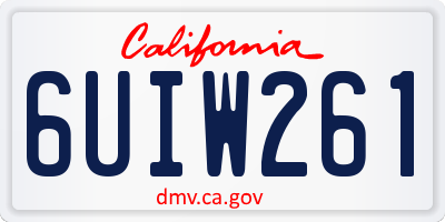 CA license plate 6UIW261