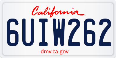 CA license plate 6UIW262