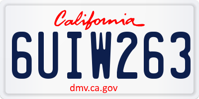 CA license plate 6UIW263