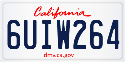 CA license plate 6UIW264