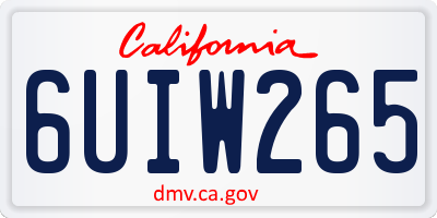 CA license plate 6UIW265