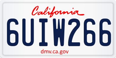 CA license plate 6UIW266