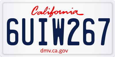 CA license plate 6UIW267
