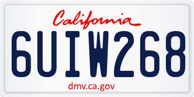 CA license plate 6UIW268