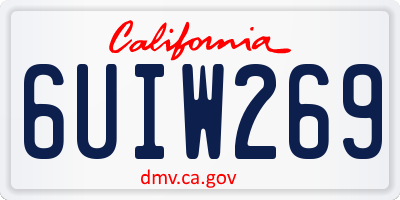 CA license plate 6UIW269