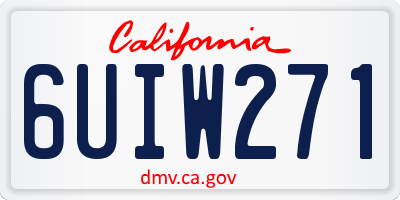 CA license plate 6UIW271