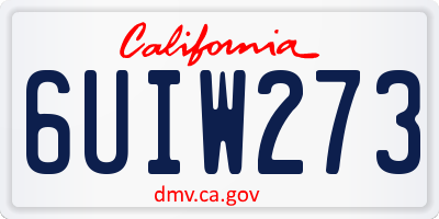 CA license plate 6UIW273