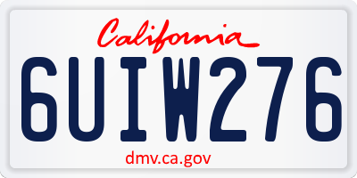 CA license plate 6UIW276