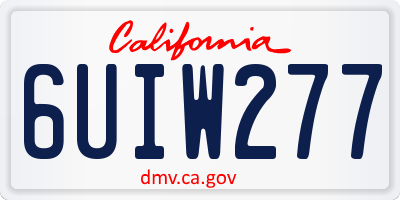 CA license plate 6UIW277