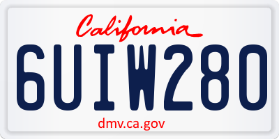 CA license plate 6UIW280