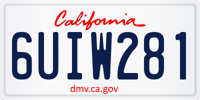 CA license plate 6UIW281