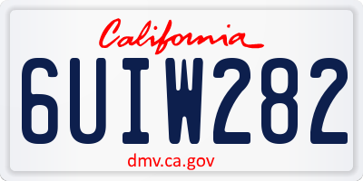 CA license plate 6UIW282