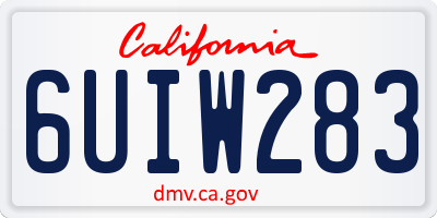 CA license plate 6UIW283