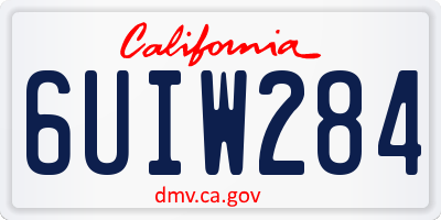 CA license plate 6UIW284