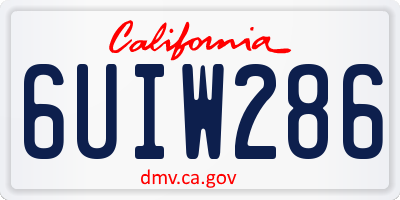 CA license plate 6UIW286