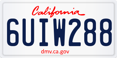 CA license plate 6UIW288