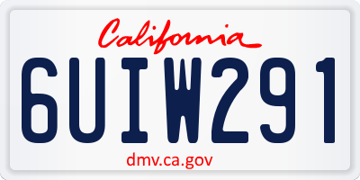 CA license plate 6UIW291