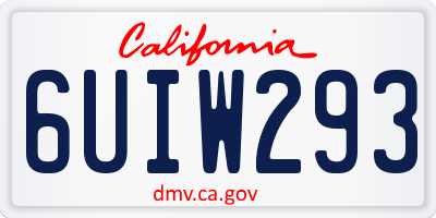 CA license plate 6UIW293