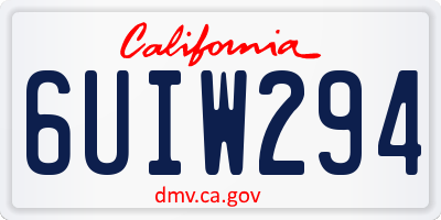 CA license plate 6UIW294