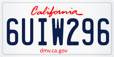 CA license plate 6UIW296