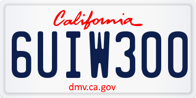CA license plate 6UIW300