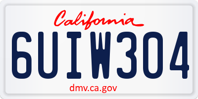 CA license plate 6UIW304