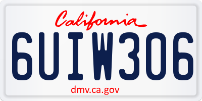 CA license plate 6UIW306
