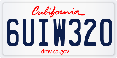 CA license plate 6UIW320