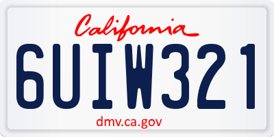 CA license plate 6UIW321