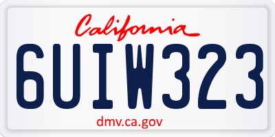 CA license plate 6UIW323