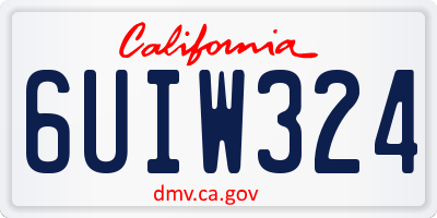 CA license plate 6UIW324