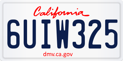 CA license plate 6UIW325