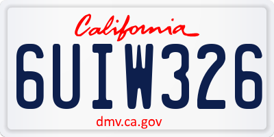 CA license plate 6UIW326