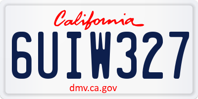 CA license plate 6UIW327