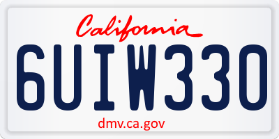 CA license plate 6UIW330
