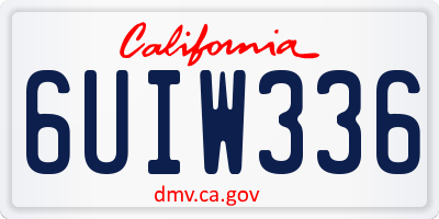 CA license plate 6UIW336