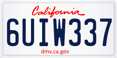 CA license plate 6UIW337