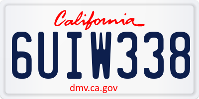 CA license plate 6UIW338
