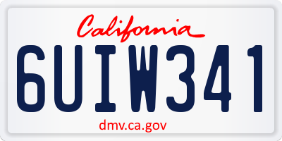 CA license plate 6UIW341