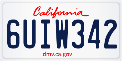 CA license plate 6UIW342