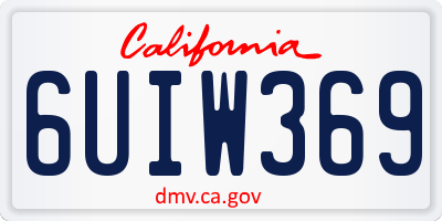 CA license plate 6UIW369