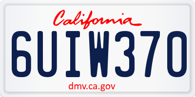 CA license plate 6UIW370