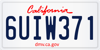 CA license plate 6UIW371