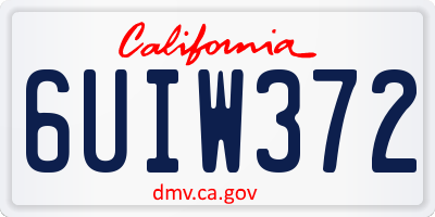 CA license plate 6UIW372