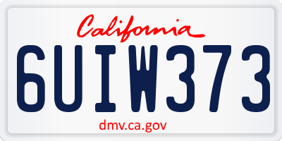 CA license plate 6UIW373